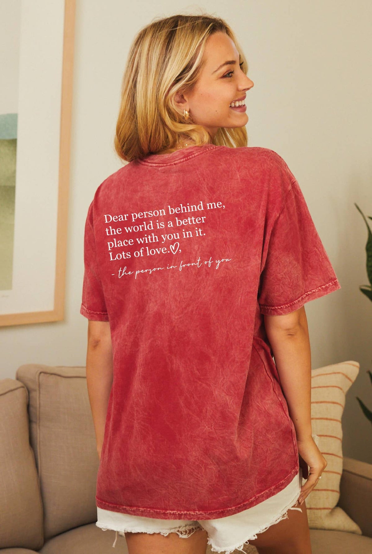 Dear Person Behind Me Mineral Washed Graphic Tee